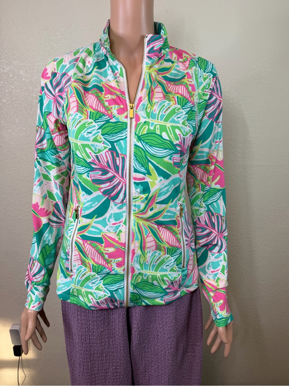 Sigrid Olsen Women’s S Full Zip Tropical Floral Golf Tennis Jacket Pockets - Picture 10 of 16